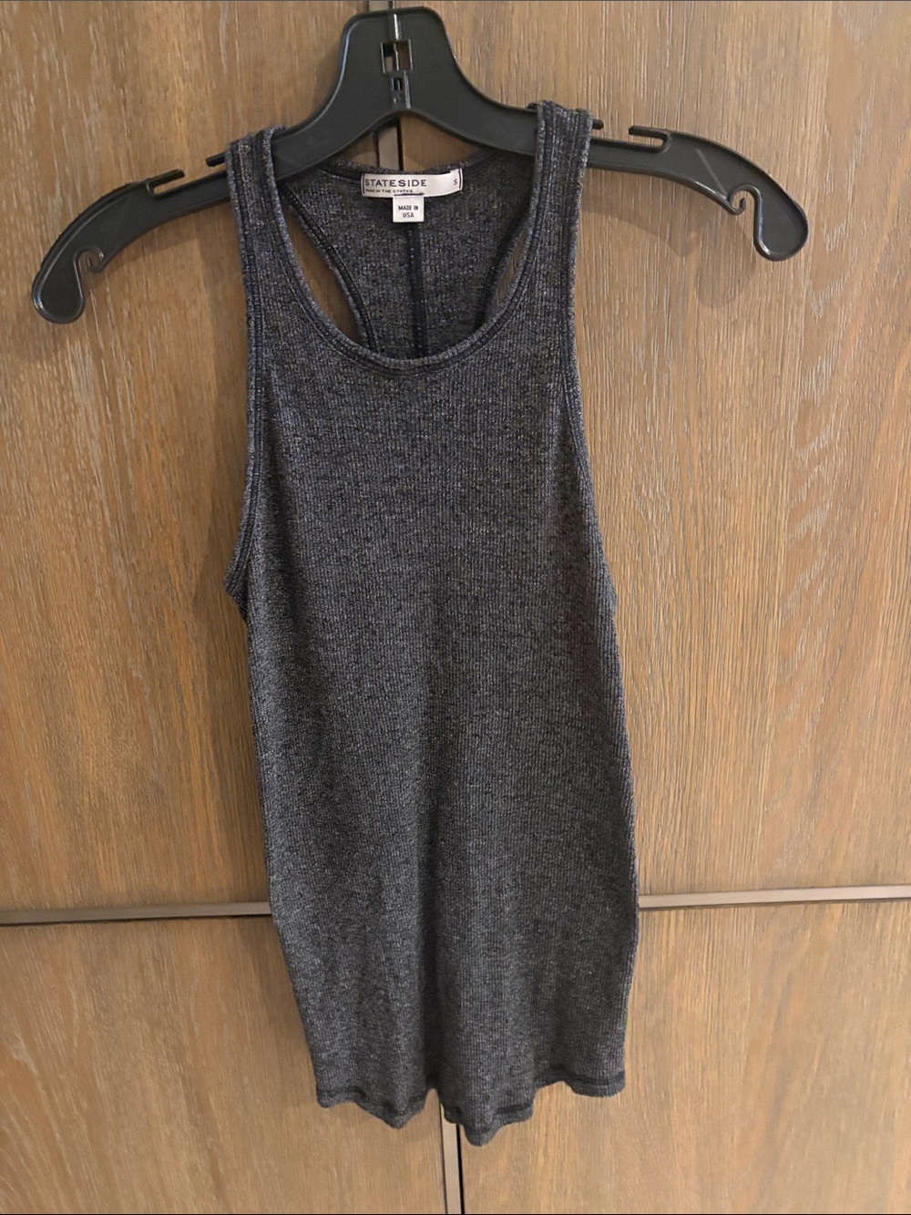 Stateside Women's Dark Gray Ribbed Racerback Tank